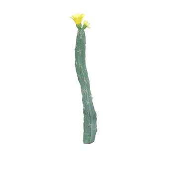Artificial columnar cactus ANRAN with flowers, spike, yellow, 14"/35cm