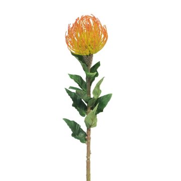Artificial protea XIFANG, orange-yellow, 31"/75cm