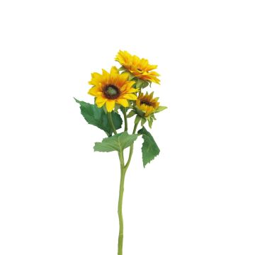 Artificial sunflower branch LINGYAN, yellow, 14"/35cm