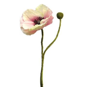 Artificial poppy YILAN, pink-white, 24"/60cm