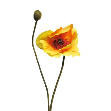 Artificial poppy YILAN, orange-yellow, 24"/60cm