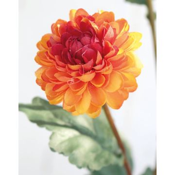 Artificial Chrysanthemum RYON, orange, 28"/70cm, Ø1.2"-2"/3-5cm