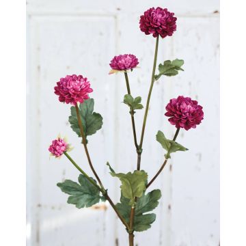 Artificial Chrysanthemum RYON, dark purple, 28"/70cm, Ø1.2"-2"/3-5cm