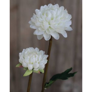 Artificial Chrysanthemum RYON, white, 28"/70cm, Ø1.2"-2"/3-5cm
