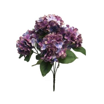 Artificial hydrangea LINJIA on spike, violet-purple, 18"/45cm