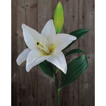 Artificial tiger lily FILICE, white-green, 20"/50cm, Ø6.7"/17cm