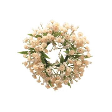 Artificial gypsophila candle wreath LEFEI, pink, Ø2.8"/7cm