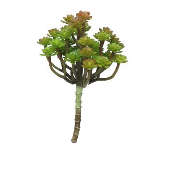 Artificial Echeveria macdougallii ULUO on stem, green-red, 7.5"/19cm