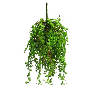 Plastic hanging senecio RUIAN on stem, green, 10"/25cm