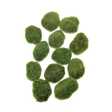 Artificial moss stones LILUDA, 12 pieces, green, 3.5"/9cm