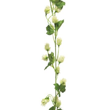 Artificial hop garland MUYOU with blossoms, cream, 6ft/180cm