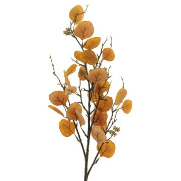 Decorative eucalyptus branch YURUO, orange, 3ft/90cm