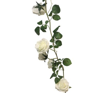 Artificial garland of roses KAILIN, cream, 5ft/145cm