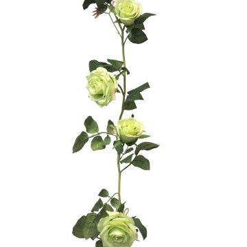 Artificial garland of roses KAILIN, light green, 5ft/145cm