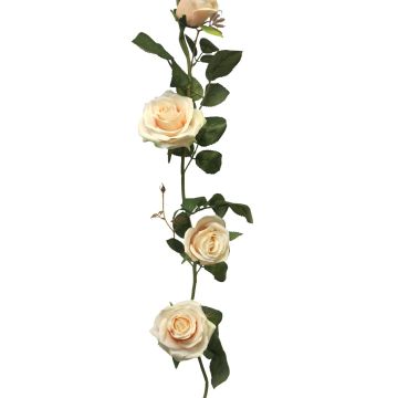 Artificial garland of roses KAILIN, cream-pink, 5ft/145cm