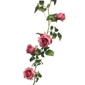 Artificial garland of roses KAILIN, pink, 5ft/145cm