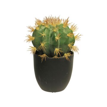 Plastic cactus mother-in-law cushion FEIJUN in decorative pot, green, 9"/23cm