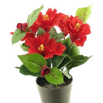 Artificial hibiscus GUOXIAO, red, 10"/25cm