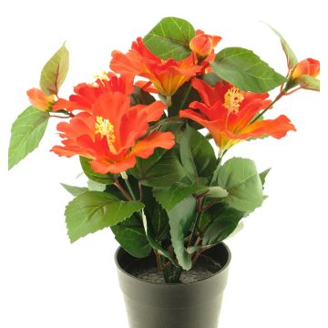 Artificial hibiscus GUOXIAO, dark orange, 10"/25cm