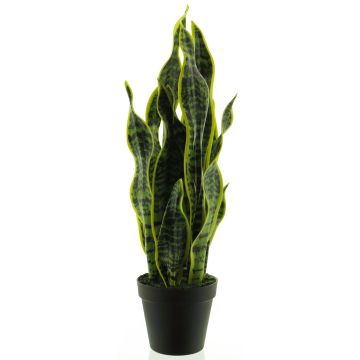 Artificial sansevieria ANQING in decorative pot, green-yellow, 20"/50cm