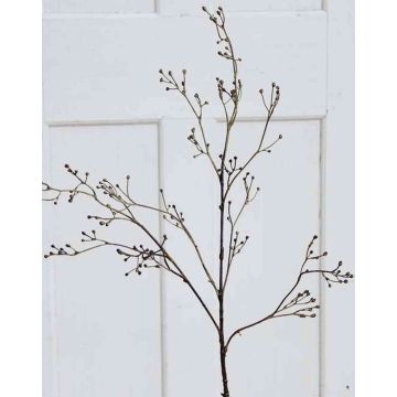 Artificial snowball branch PHILLIP with buds, green-brown, 3ft/100cm