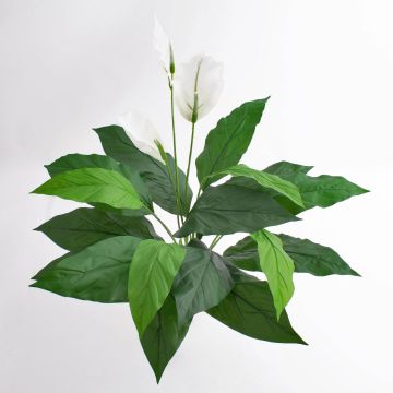 Fake Spathiphyllum ROMY, with flowers, on spike, white, 28"/70cm