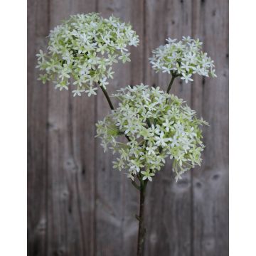 Artificial crown flower GULIO, white-green, 30"/75cm, Ø3.9"-5.9"/10-15cm