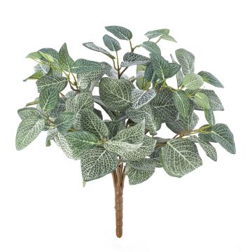 Artificial Fittonia JAMIRO, on spike, green-white, 14"/35cm
