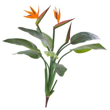 Fake strelitzia NUBIA on spike, orange-violet, 3ft/100cm, Ø6.7"x9"/17x22cm