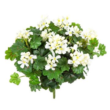 Artificial geranium KAISA on spike, white, 14"/35cm
