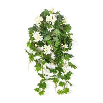 Artificial geranium KAISA on spike, white, 28"/70cm