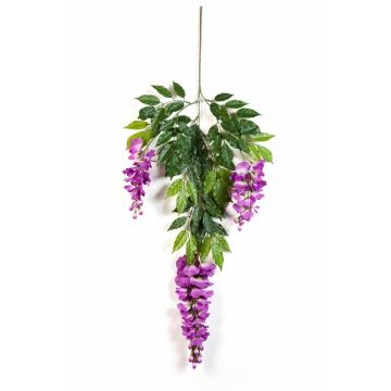 Artificial Wisteria spray LAUREN, with flowers, purple, 33"/85cm