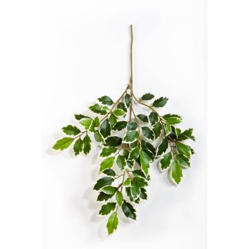 Artificial Ficus foliage spray AJITH, green-white, 18"/45cm
