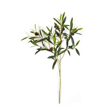 Artificial Olive spray KONSTANTINOS, with fruits, green, 20"/50cm