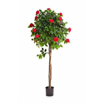Fake Camellia tree ERINA, real stems, with flowers, pink, 4ft/130cm
