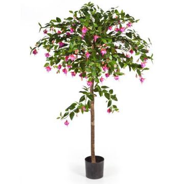 Artificial Fuchsia tree SANTIAGO, real stem, blooms, pink, 5ft/140cm