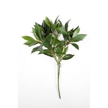 Artificial Cherry laurel spray KAMIRAN, fruits, hardly inflammable, 18"/45cm