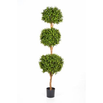 Artificial Boxwood triple ball topiary TOM, real stem, 6ft/190cm, Ø 20"/50cm
