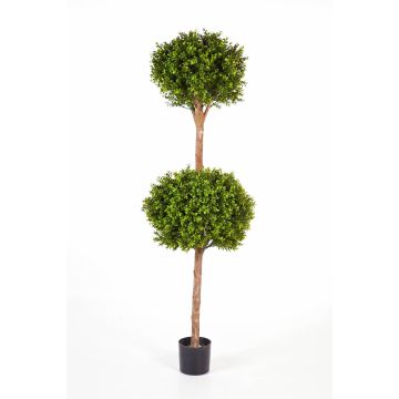 Artificial Boxwood two ball topiary TOM, real stem, 5ft/160cm, Ø 20"/50cm
