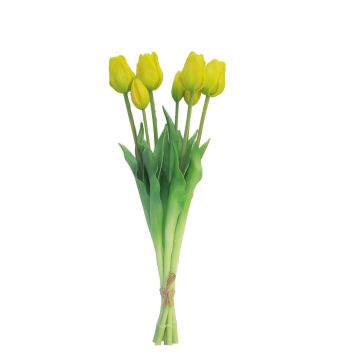 Artificial tulip bouquet LONA, yellow, 18"/45cm, Ø6"/15cm
