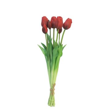 Artificial tulip bouquet LONA, red-black, 18"/45cm, Ø6"/15cm