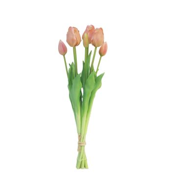 Artificial tulip bouquet LONA, peach, 18"/45cm, Ø6"/15cm