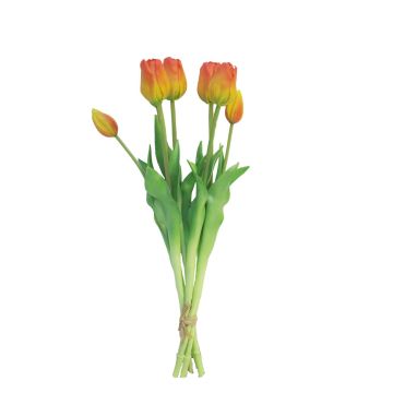 Artificial tulip bouquet LONA, orange-yellow, 18"/45cm, Ø6"/15cm