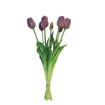 Artificial tulip bouquet LONA, dark purple, 18"/45cm, Ø6"/15cm