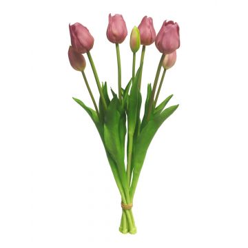 Artificial tulip bouquet LONA, mauve, 18"/45cm, Ø6"/15cm