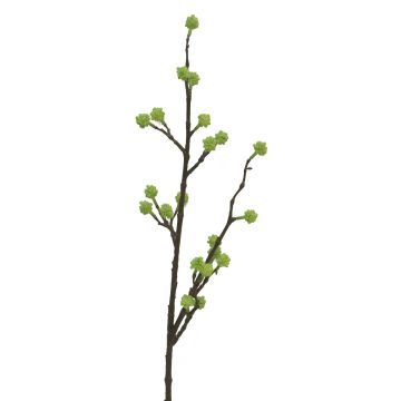 Artificial cornflower branch LIANGAN with buds, green, 24"/60cm