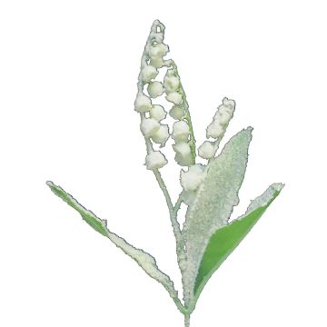 Plastic Convallaria majalis SUJIAN, snow-covered, spike, white, 14"/35cm