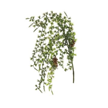 Decorative larch branch NANZIA with pine cones, green, 31"/80cm