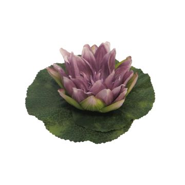 Artificial water lily SHUOLIN, floating, purple, Ø7"/18cm