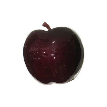 Artificial apple LINSHUO, shiny burgundy, 5.5"/14cm